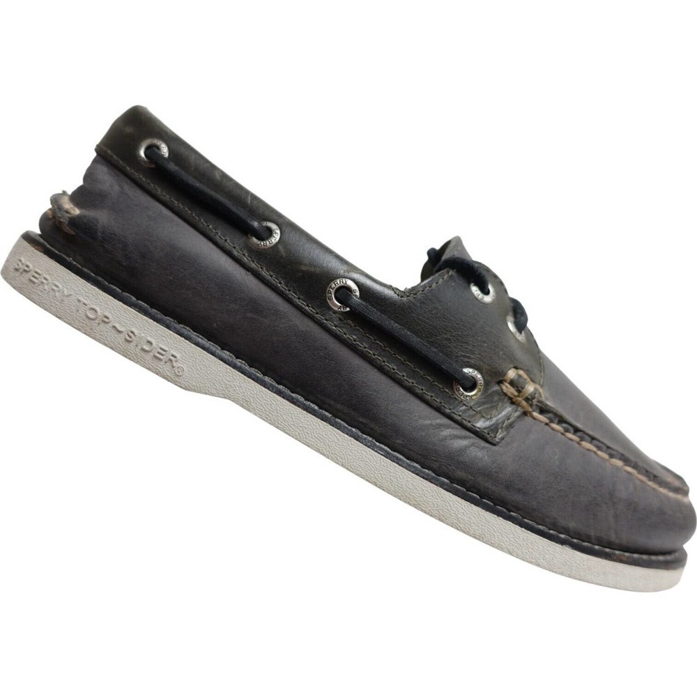 SPERRY Men Boat Shoes Gold Cup A/O Grey Sz 7M Leather STS14115 Top-Sider